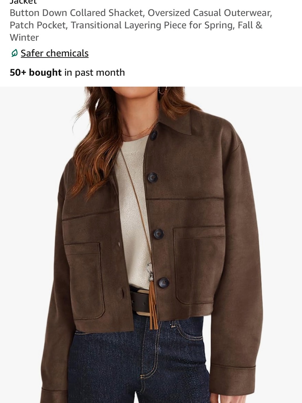 Faux Suede Classic Brown Women's Button-Front Coat